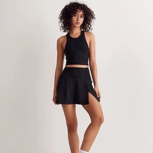 Madewell Variegated Rib Crop Tank in True Black, Large